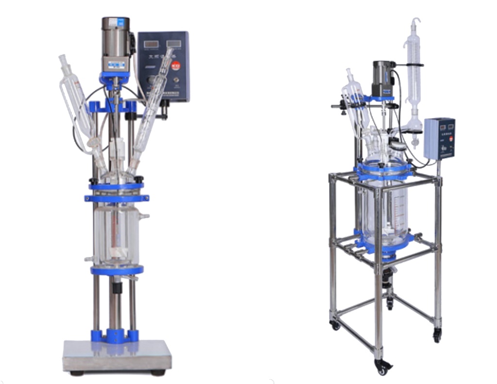 Стеклянные пилотные реакторы ZZKD укомплектованы рубашкой объемом от 10 до 100 литров