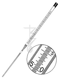 Термометр лабораторный, ц.д.0,2°С, стекло, ТЛ-7А № 1, -10...+60°C, d 16,5/7,5 мм, дл. 385/420 мм