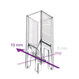 Кювета пластиковая UVette routine pack, ОП 2/10 мм, 220-1600 нм, 50-2000 мкл, 200шт/штатив