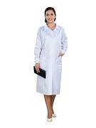 Халат лабораторный женский, хлопок/полиэстер, белый, 1 шт.
