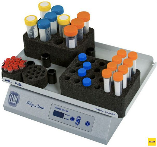 Шейкер орбитальный, амплитуда 10 мм, до 500 об/мин, с аналоговым управлением, S-3.10M, Elmi Фото 1