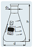 Колба Эрленмейера 100 мл, стекло, до 500°C, узкое горло, 10 шт/уп