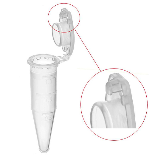 Пробирки 1,5 мл типа Эппендорф, до 30 000g, с замком, бесцветные, градуированные, PCR-clean, TR Safe Tube, Россия Фото 2