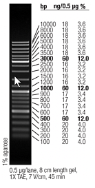 Маркер длин ДНК GeneRuler Mix, 15 фрагментов от 100 до 10000 п.н., 0,5 мкг/мкл