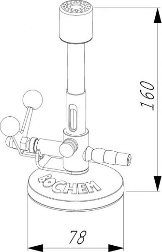 Горелка Бунзена с откидным клапаном, мультигазовая, Bochem Фото 2