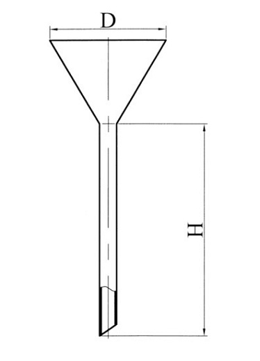 Воронка лабораторная с длинным стеблем, стекло, d 56 мм, h 150 мм, Россия Фото 1
