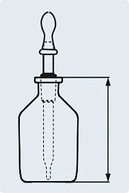 Капельница дозирующая 100 мл, прозрачное стекло, шлиф 14/15, высота 105 мм