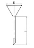Воронка лабораторная с длинным стеблем, стекло, d 75 мм, h 150 мм Фото 2