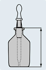 Капельница дозирующая 100 мл, тёмное стекло, шлиф 14/15, высота 105 мм