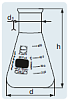 Колба Эрленмейера 1000 мл, стекло, до 500°C, широкое горло, 10 шт/уп