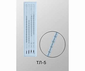 Термометр лабораторный, комплект, ц.д. 0,5°С, стекло, ТЛ-5 № 1-4, -30...+300°C, d 8 мм, дл. 320 мм