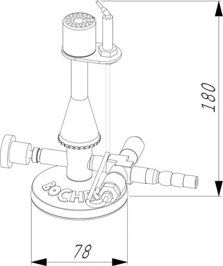 Горелка газовая безопасная с игольчатым клапаном, природный газ, Bochem Фото 2