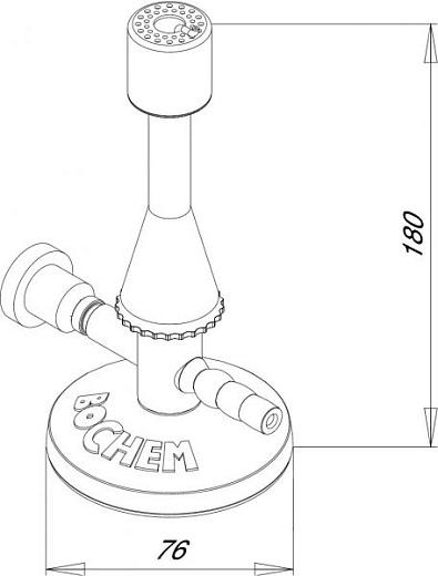 Горелка Теклю газовая с игольчатым клапаном, природный газ, Bochem Фото 2