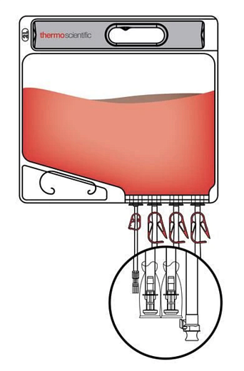 Мешки для сбора, хранения и транспортировки культуральной жидкости Labtainer Pro BPCs, 5000 мл, материал CX5-14, 4 порта, Thermo FS Фото 1