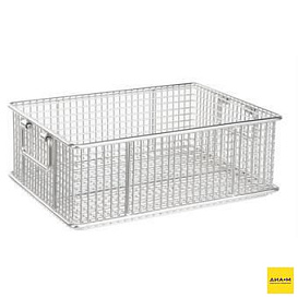 Корзина для транспортировки, нержавеющая сталь 18/10, 600х400х300 мм, ячейки 20х20х3 мм, 1 шт.