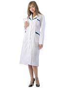 Халат лабораторный женский, хлопок/полиэстер, воротник с отделкой в виде канта, белый, 5 шт.